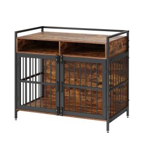 VEVOR Furniture Style Dog Crate with Storage, 41 inch Dog Crate Furniture Large Breed with Double Doors, Wooden Dog Cage for Large/Medium Dog Ind VEVOR Furniture Style Dog Crate with Storage, 41 inch Dog Crate Furniture Large Breed with Double Doors, Wooden Dog Cage for Large/Medium Dog Ind
