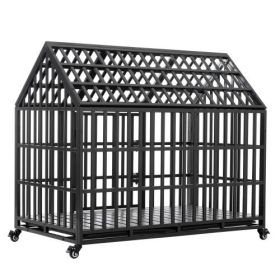 52" Heavy Duty Dog Crate Large Dog cage Strong Metal Dog Kennels and Crates for Large Dogs with 4 Lockable Wheels 52" Heavy Duty Dog Crate Large Dog cage Strong Metal Dog Kennels and Crates for Large Dogs with 4 Lockable Wheels